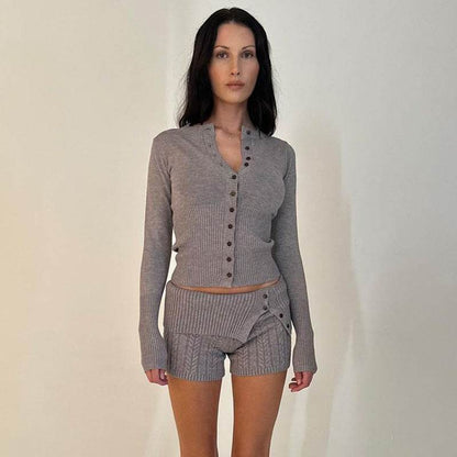 Women's Knitted Long Sleeve Slim Round Neck Top MuddyStock
