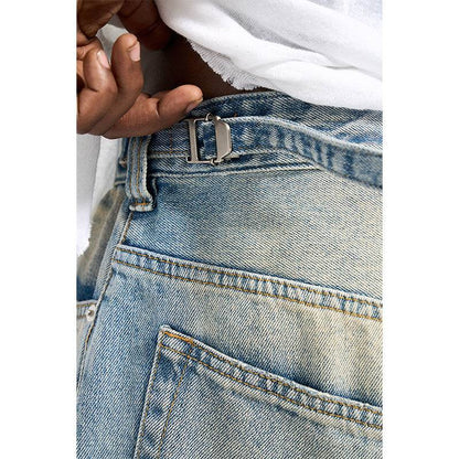 Men's Summer Retro Loose Fitting Denim Shorts MuddyStock