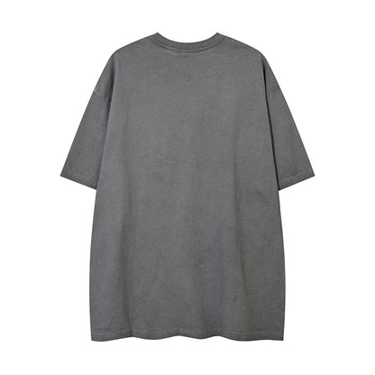 Washed Distressed Loose Short-sleeved T-shirt For Men And Women | MuddyStock Originals MuddyStock