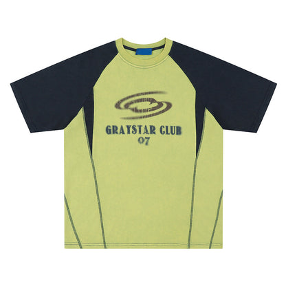 Hip Hop Letter Print Raglan Sleeve T-shirt For Men Green