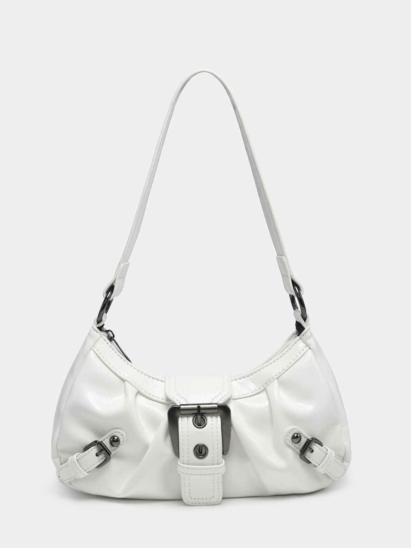 Women's Vintage Two-tone Shoulder Bag White null