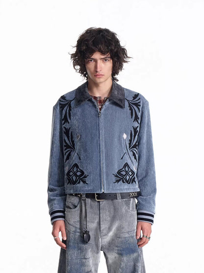 Retro Velvet Baseball Jacket For Men All Products