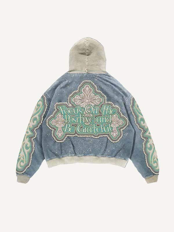 Patchwork design hoodie for men