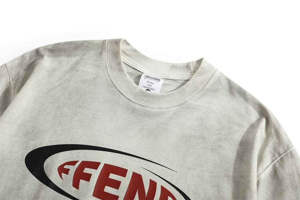Waste Soil Letter Printing Dirty T-shirt For Men null