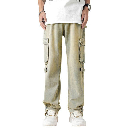 Retro Multi-pocket Workwear Jeans For Men MuddyStock