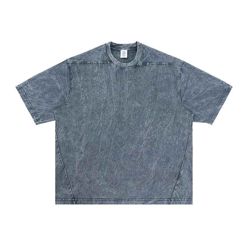 Pleated Texture Short Sleeve Men's T-shirt null