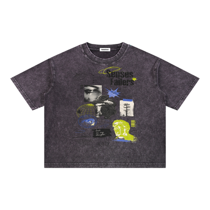 Mineral Wash Boxy Cotton T-Shirt For Men | MuddyStock Originals Dark Gray