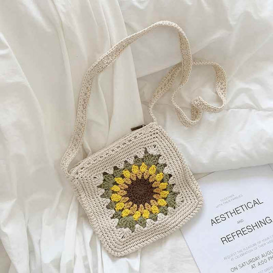 Sunflower Knitted Wool Bag With Chain Link Cutout MuddyStock