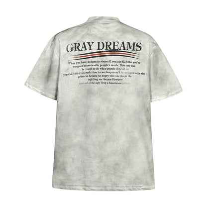 Men's Vintage Inkjet Tie-dye T-shirt White null