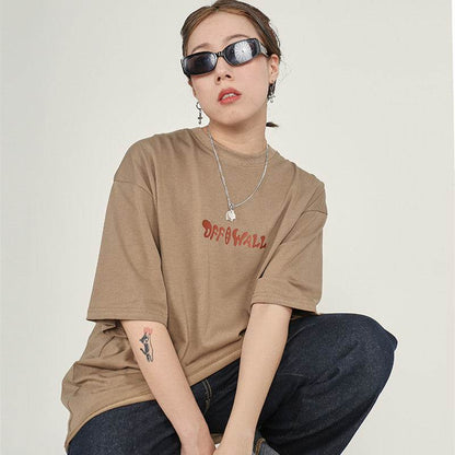 Loose Round Collar Printed Short Sleeve T-shirt For Men And Women MuddyStock