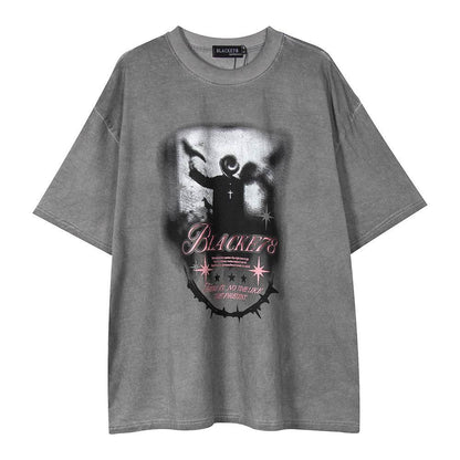 Men's Summer Pure Cotton Half Sleeve T-shirt Faded Gray MuddyStock