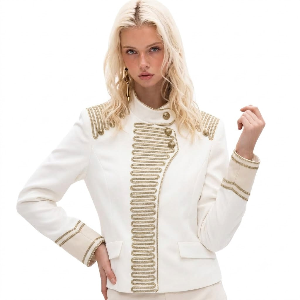 British retro wind rope buttoned jacket for women | MuddyStock Originals