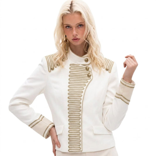 British retro wind rope buttoned jacket for women | MuddyStock Originals