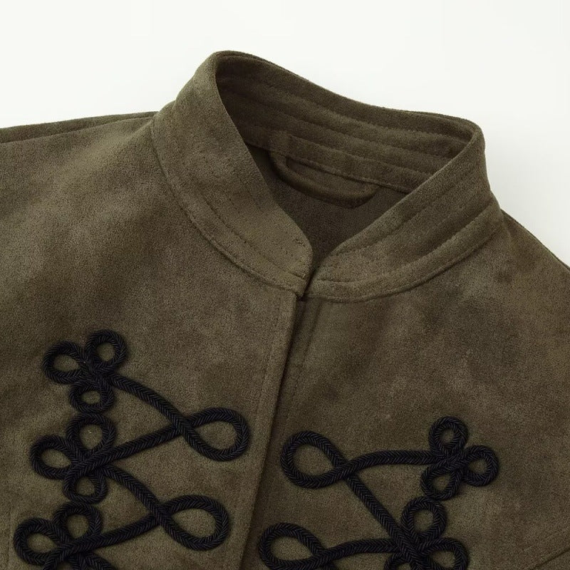 Womens Suede Stand-Neck Jacket Coat All Products
