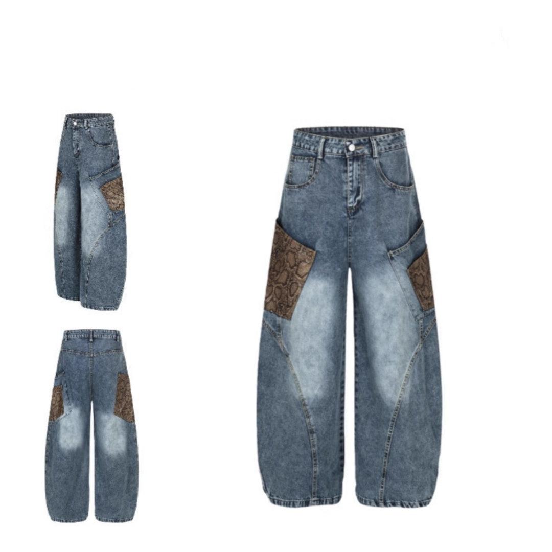 Men's Retro Washed Loose Wide Leg Jeans All Products