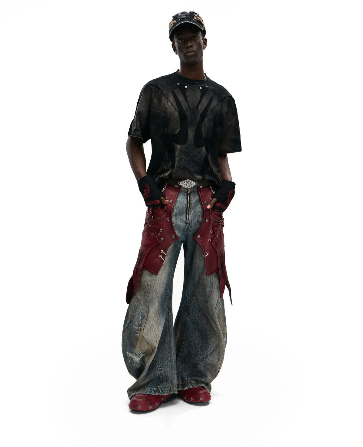 Washed-and-distressed T-shirt For Men