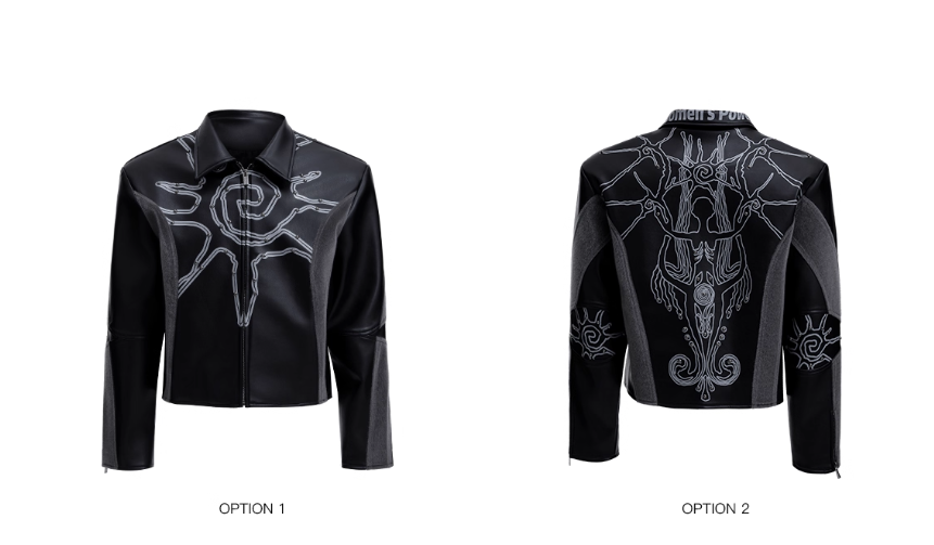 Deconstructing Rivet Totem Leather Jacket For Men