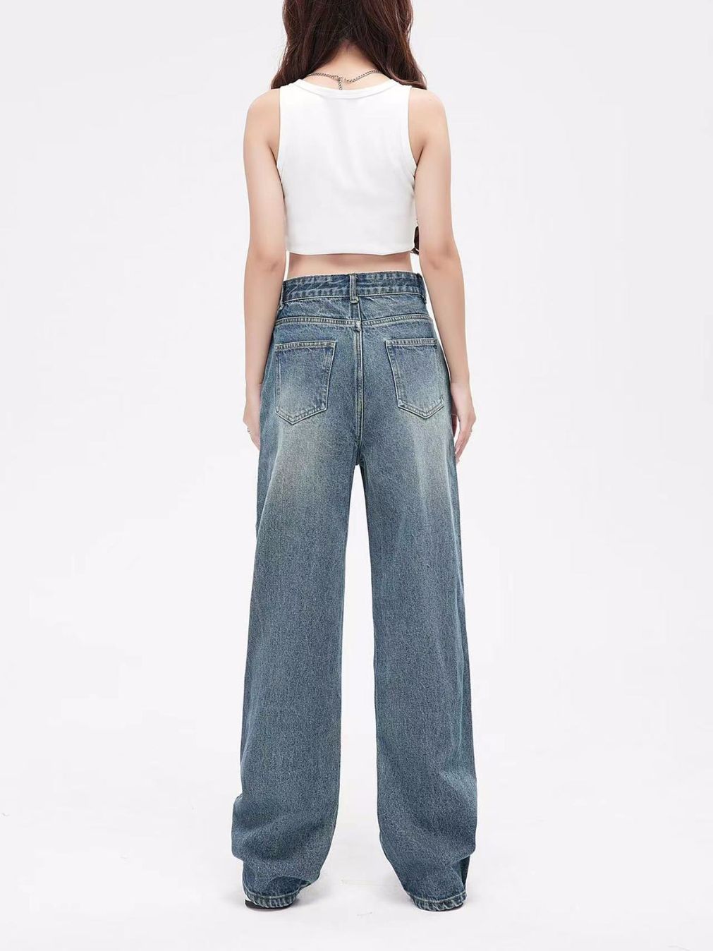 Retro Distressed Straight Jeans For Women All Products