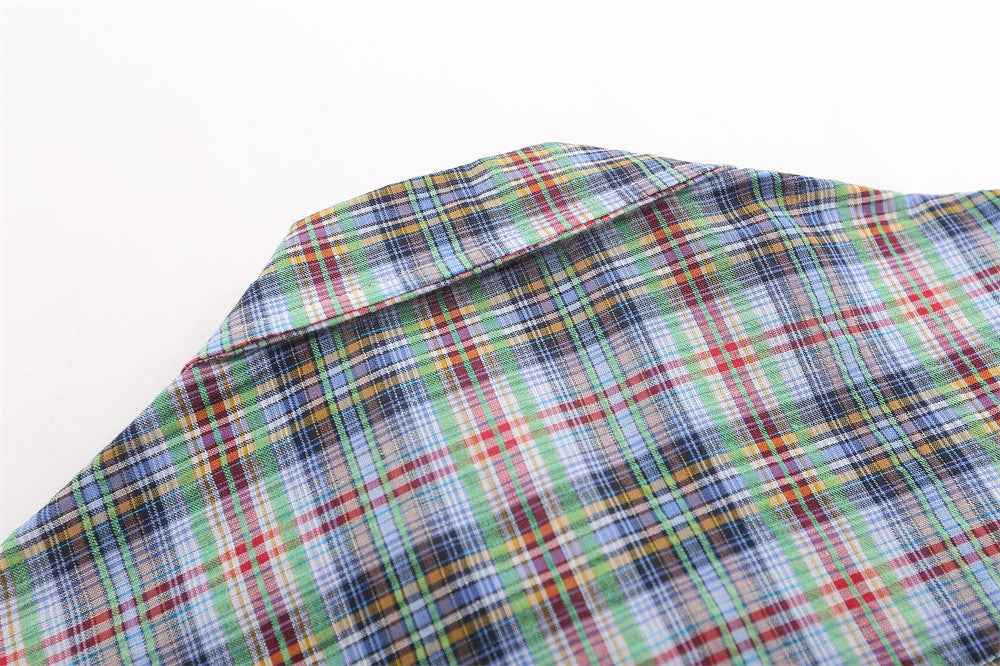 American Casual Retro Plaid Shirt For Men null