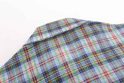 American Casual Retro Plaid Shirt For Men null