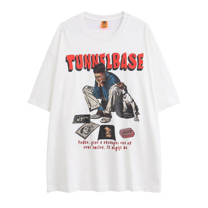 Fashion Printed Casual Short Sleeve Men White MuddyStock