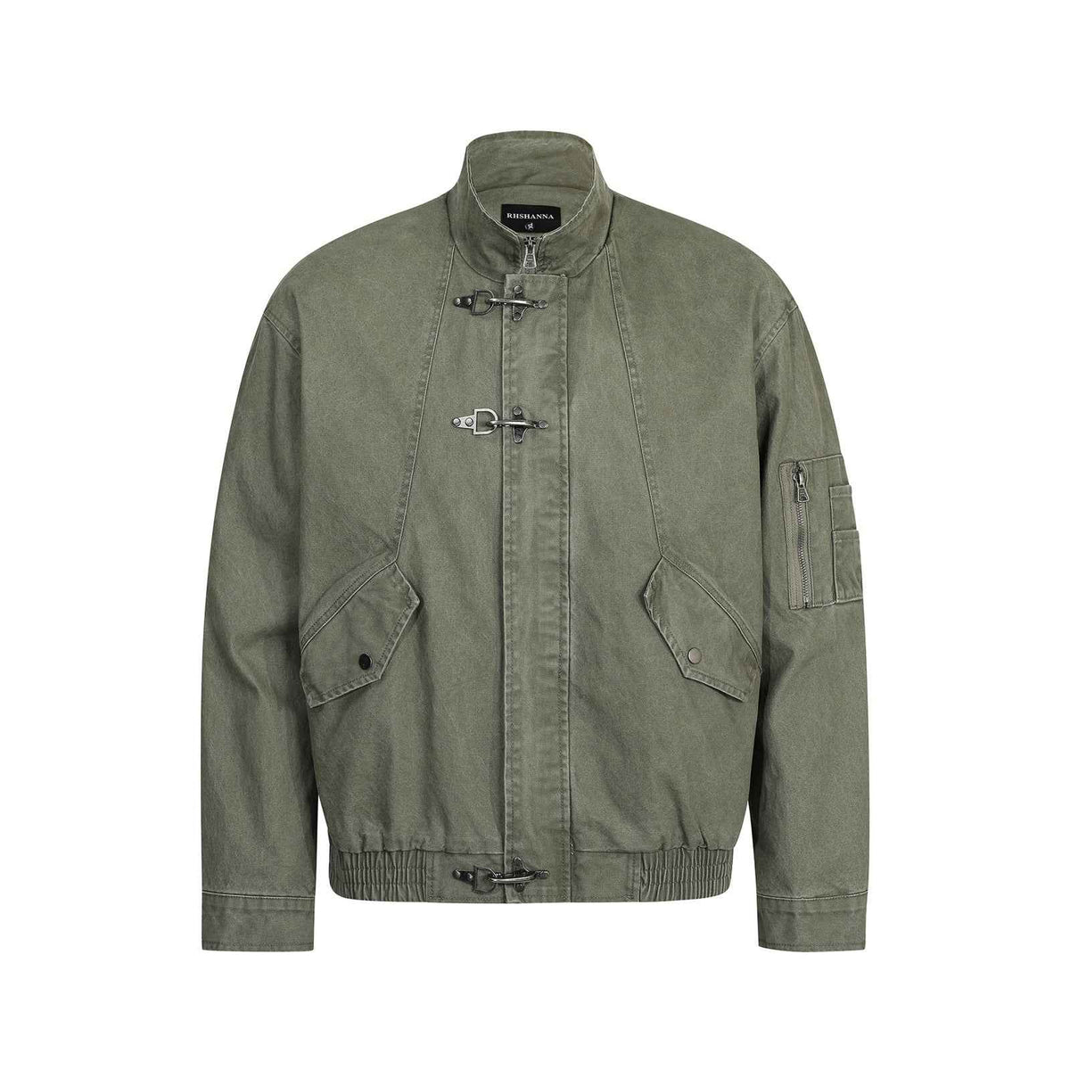 American Retro High-end Washed Vintage Design Stand-collar Casual Jacket For Men