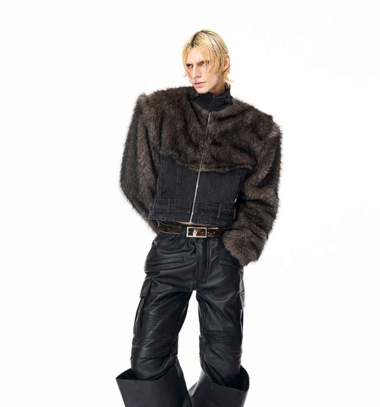 Distressed Straight Shoulder Short Jacket For Men All Products