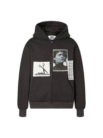 Hooded Zipper Cardigan Sweater For Women Dark Grey MuddyStock