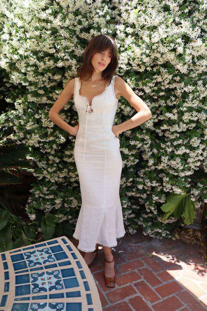 European And American Lace Strapping Backless Dress For Women White S MuddyStock