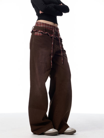 Spring Style American Jeans For Women Coffee Color