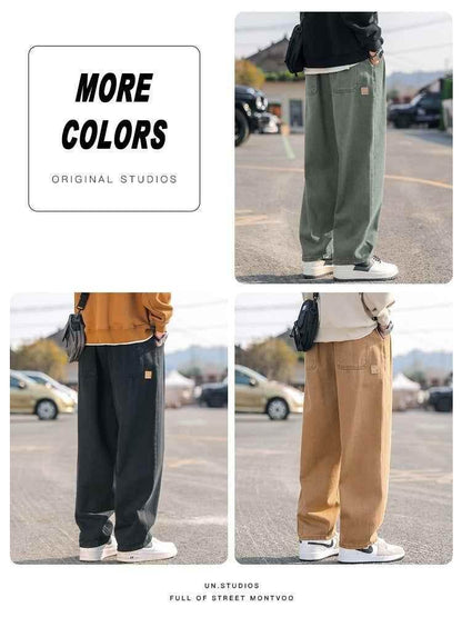 Men's Loose Cargo Pants Straight Casual Trousers MuddyStock