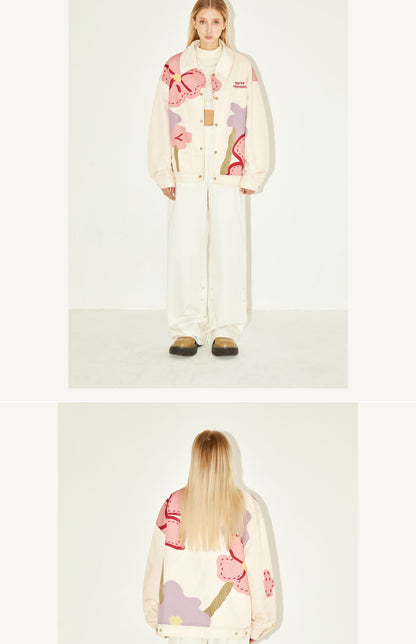 Original Spring Flowers Trend Loose Printed Jacket Coat MuddyStock