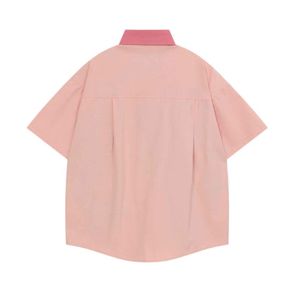 Soft and cute Kitty embroidered short sleeved shirt