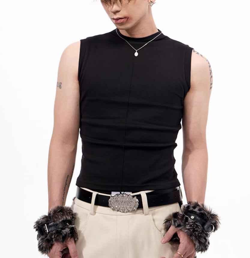 Slim-fit Stretch Waistcoat V-neck Sleeveless T-shirt For Men null