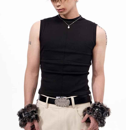 Slim-fit Stretch Waistcoat V-neck Sleeveless T-shirt For Men null