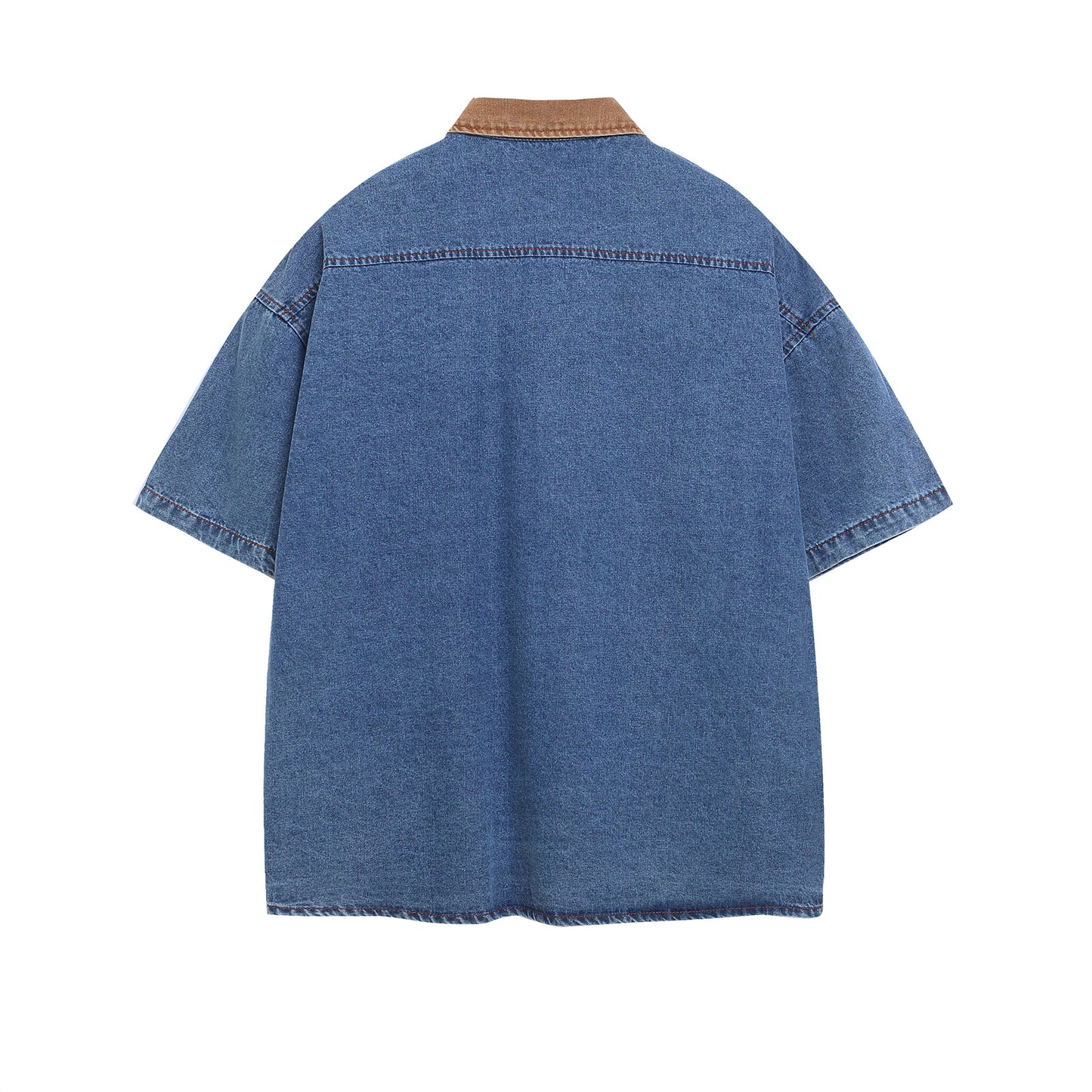 Retro Spliced Corduroy Applique Dog Short Sleeve Shirt for Men and Women | MuddyStock Originals eprolo