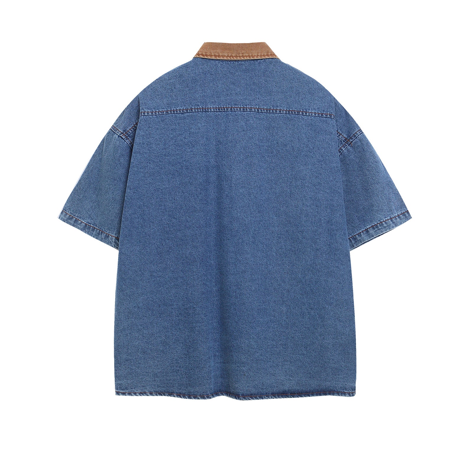 Retro Spliced Corduroy Applique Dog Short Sleeve Shirt for Men and Women | MuddyStock Originals eprolo