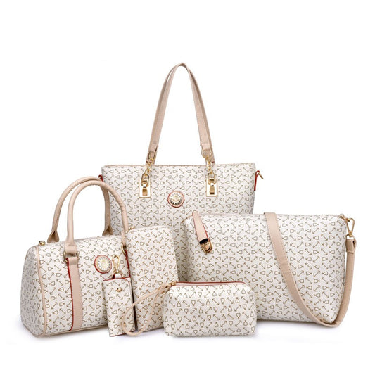 Fish bone patterned six piece bag set | MuddyStock Originals Rice white eprolo