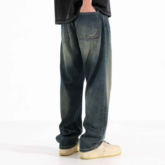 Casual Loose Drooping Straight Jeans For Men MuddyStock
