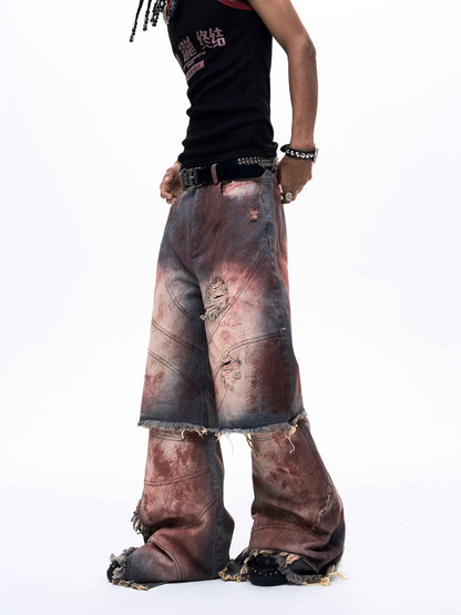 Faux Two-piece Denim Pants For Men