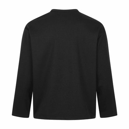 Silver Foil Letter Print Long Sleeve Small V-Neck Punk Streetwear T-Shirt