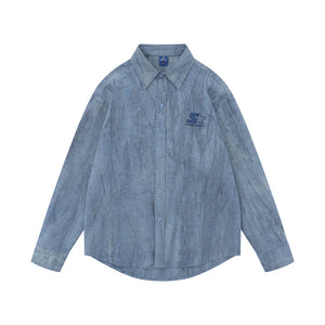 Simple Distressed Shirt For Men Blue