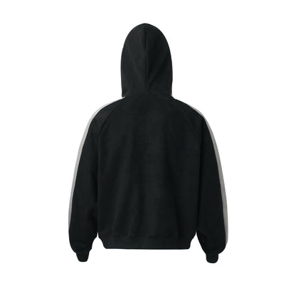 Retro Patchwork Printed Loose Fit Hooded Zip-Up Sweatshirt For Men And Women | MuddyStock Originals MuddyStock