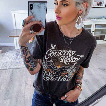 Printed T-shirt For Women MuddyStock