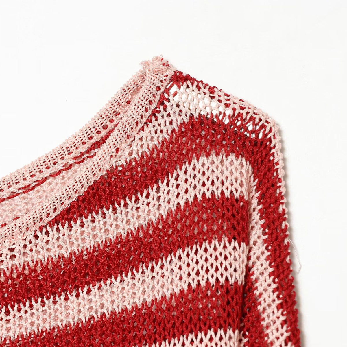 Long sleeved striped short knit top for women | MuddyStock Originals