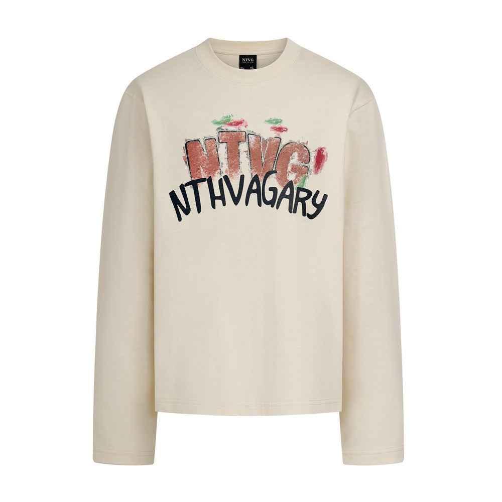 Hand drawn graffiti letter printed long sleeved shirt for men | MuddyStock Originals
