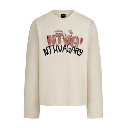 Hand drawn graffiti letter printed long sleeved shirt for men | MuddyStock Originals