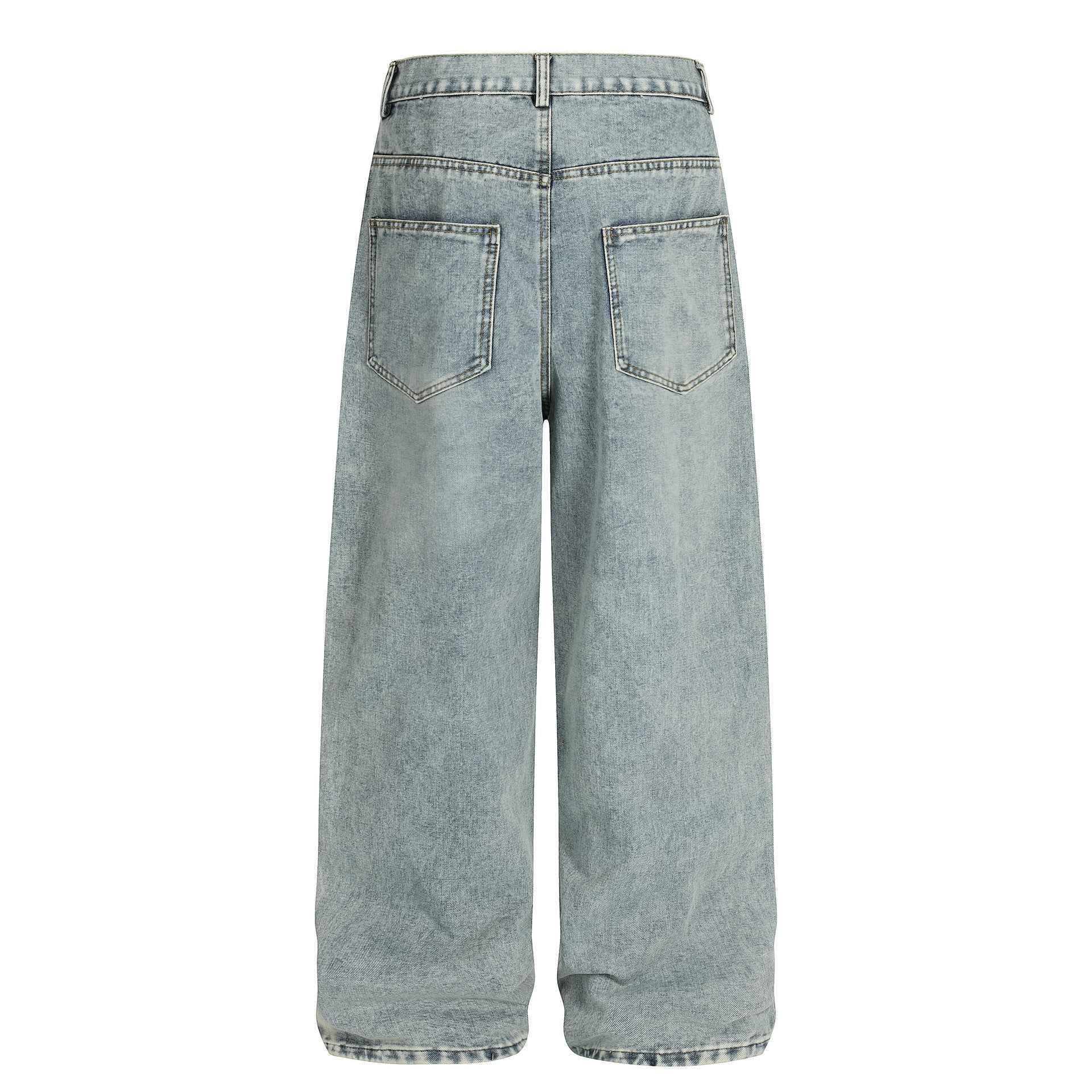 Cartoon embroidery loose denim pants for women | MuddyStock Originals