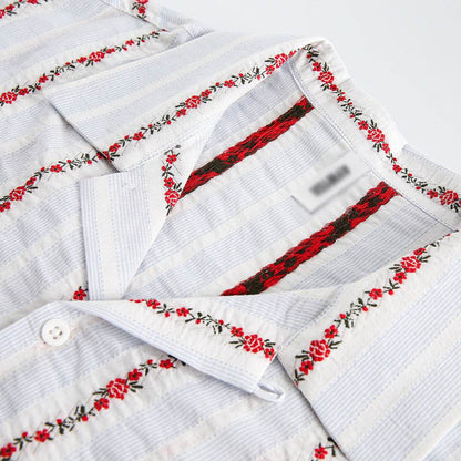 Retro Jacquard Short-sleeved Shirt For Women MuddyStock