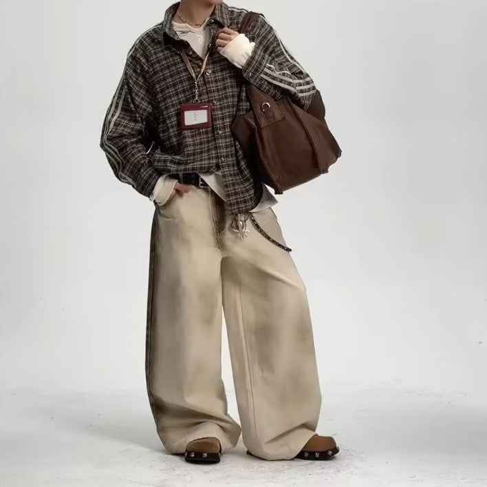 Loose Straight Retro Street Floor-length Pants MuddyStock